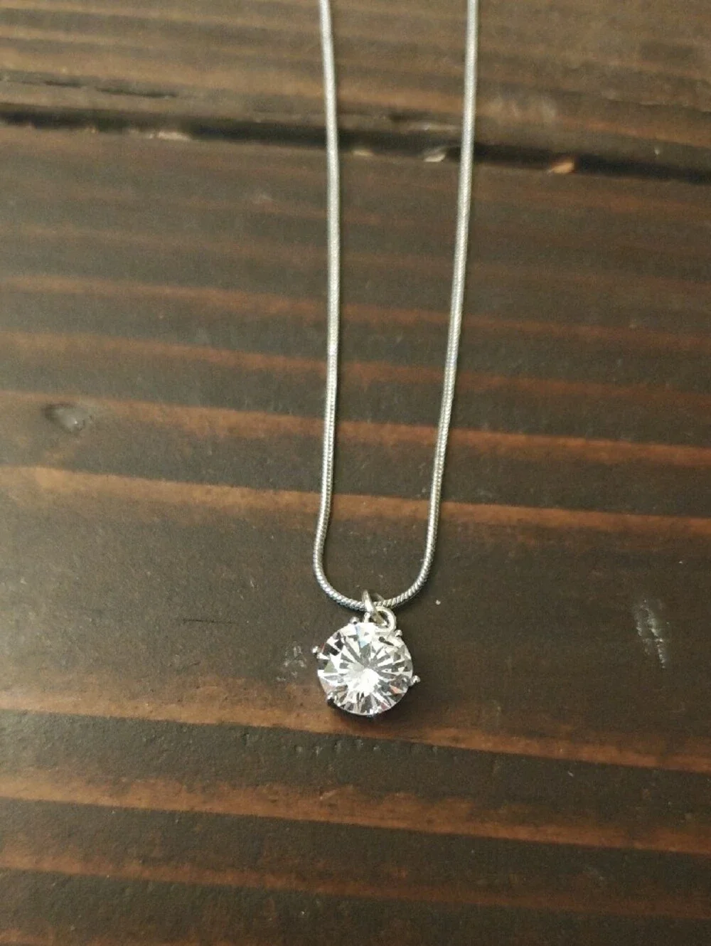 Minicci Silver Necklace with Round Sparkling Crystal Pendant D02 6724